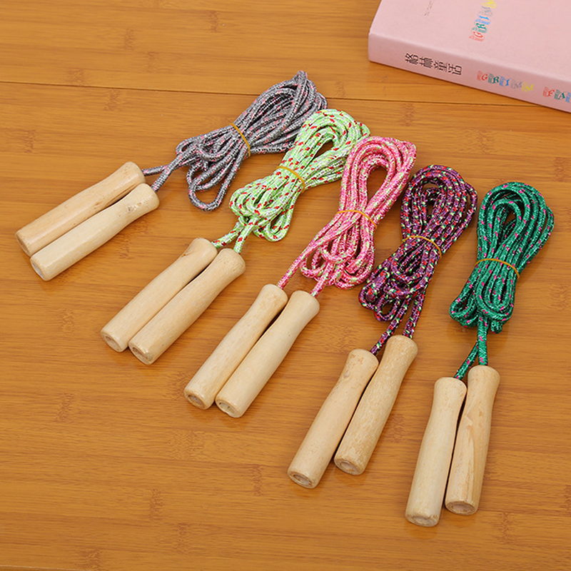 Sports Equipment In School - Wooden Handle Skipping Rope Color Random
