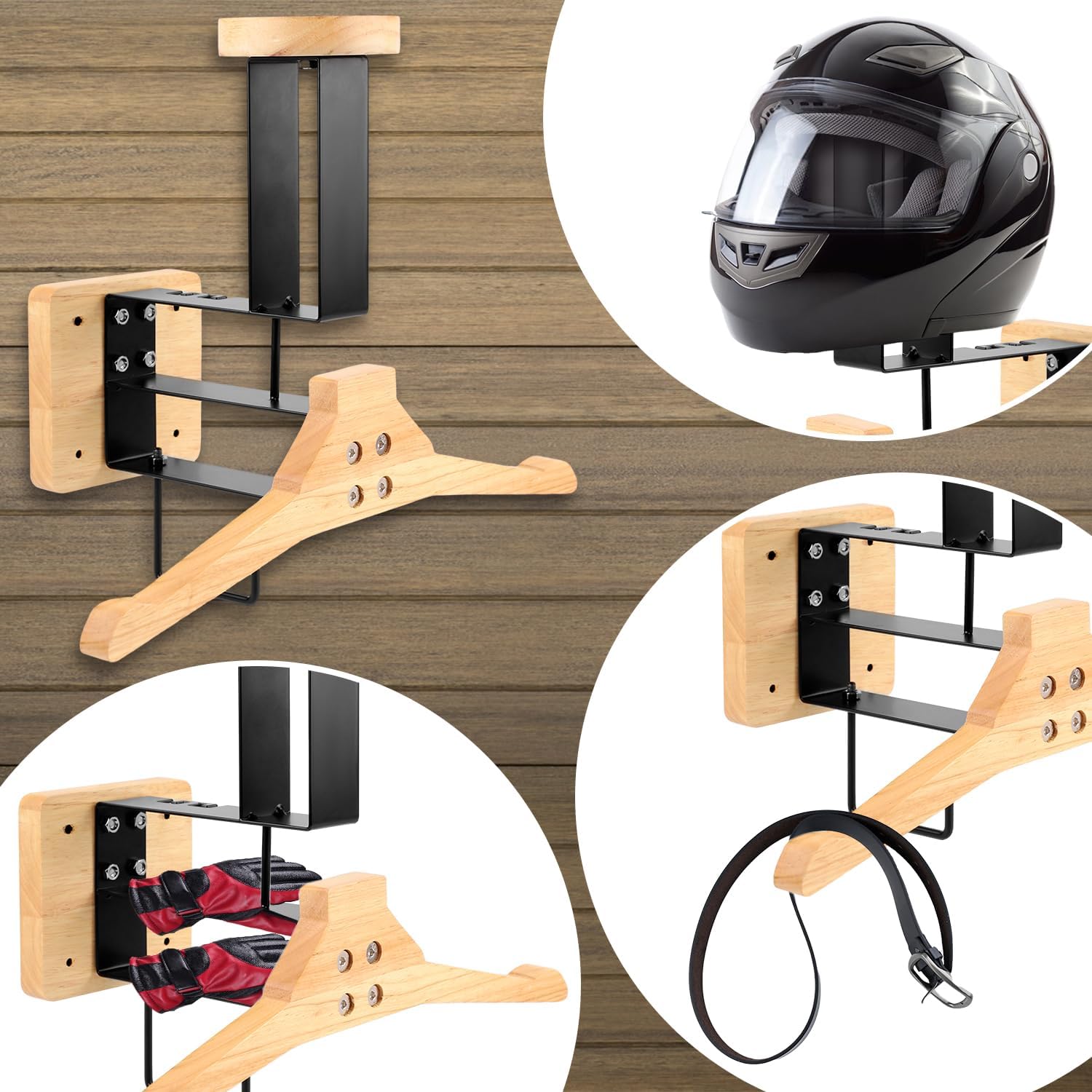 Wood Motorcycle Helmet Holder  - Sports Equipment Storage บทวิจารณ์และราคา