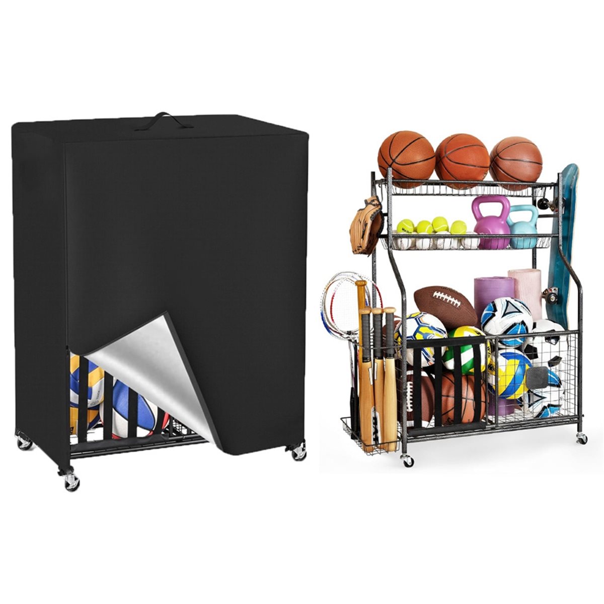 Basketball Rack Cover Garage S - Sports Equipment Storage บทวิจารณ์และราคา