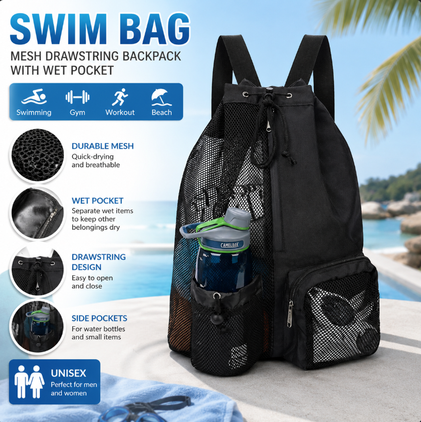 Drawstring Beach Storage Bag M - Sports Equipment Storage บทวิจารณ์และราคา