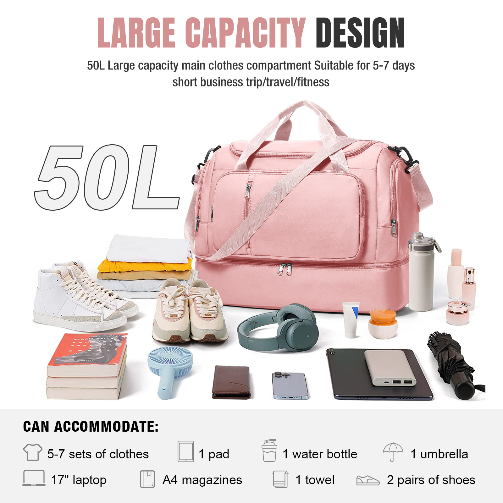 Travel Bag for  Women - Waterp - Sports Equipment Storage บทวิจารณ์และราคา