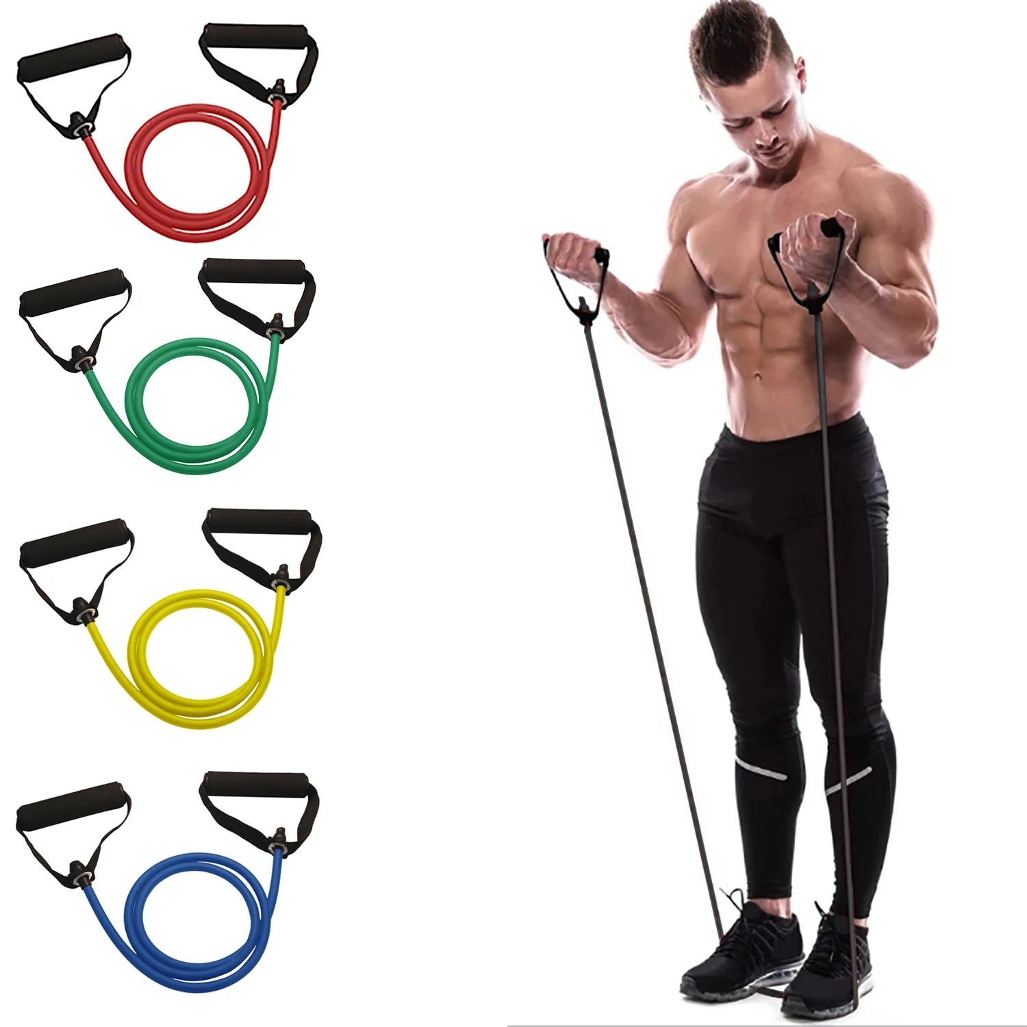 Resistance Bands With Handles, - Sports Equipment Club บทวิจารณ์และราคา