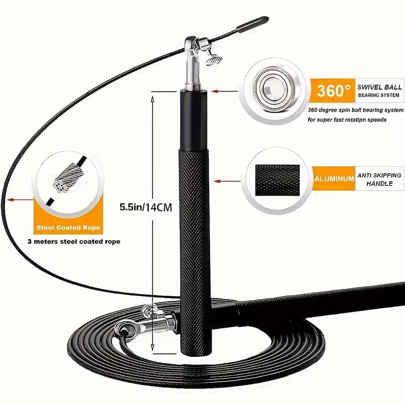 Steel Wire Skipping Rope Fitne - Sports Equipment In School บทวิจารณ์และราคา