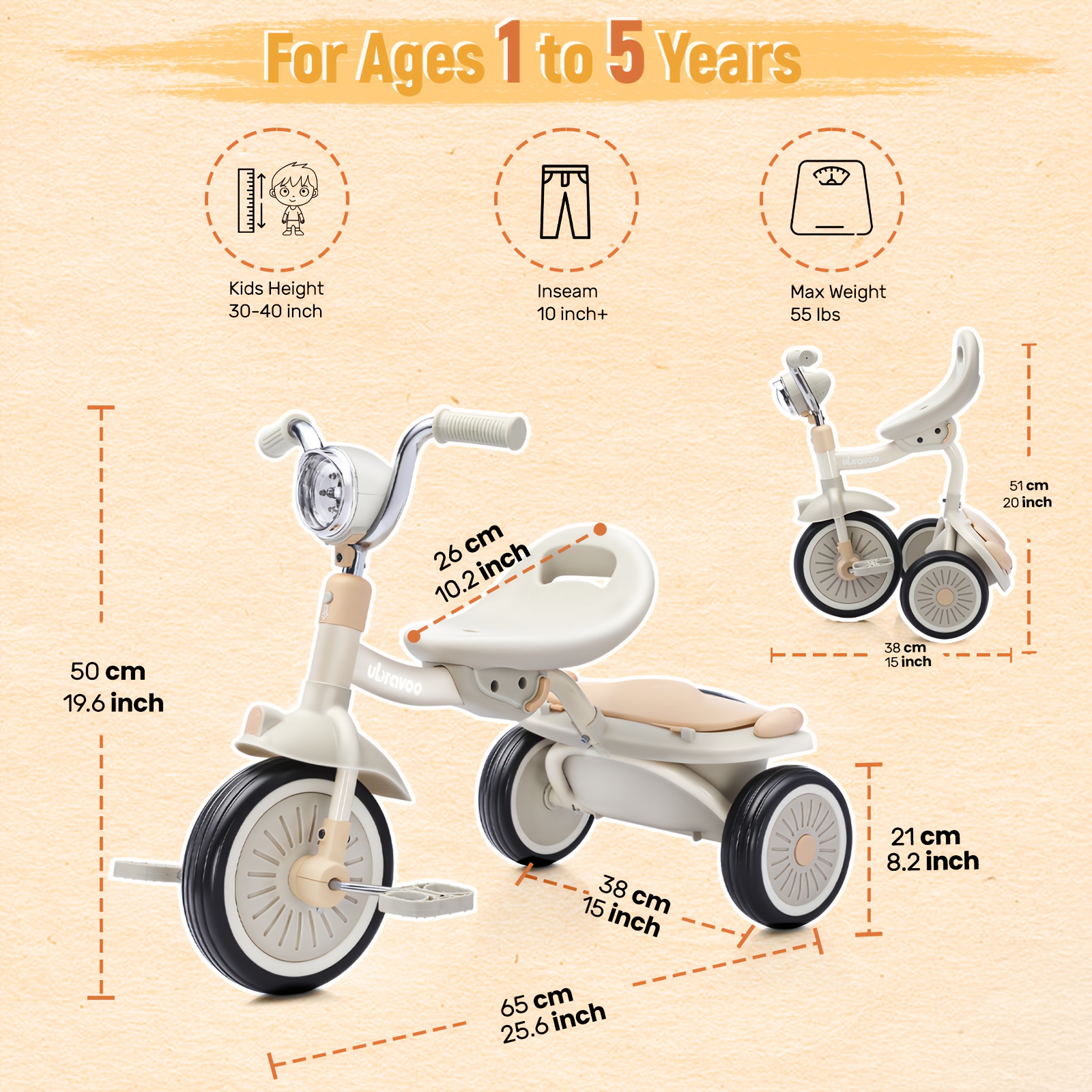 4-in-1 Kids Tricycle – 3-Wheel - Balance Bike Kids บทวิจารณ์และราคา