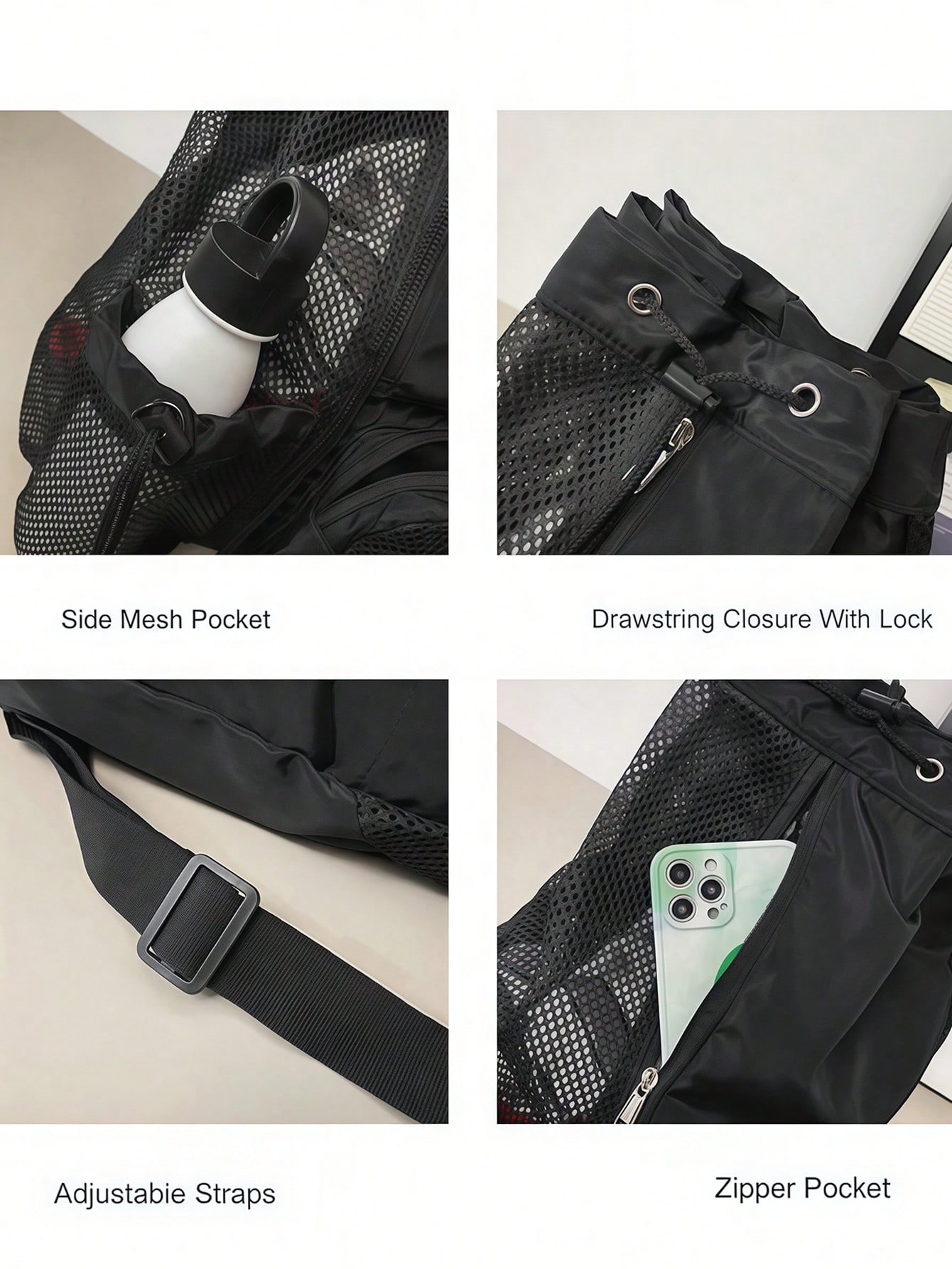 Mesh Drawstring Backpack With  - Sports Equipment In School บทวิจารณ์และราคา