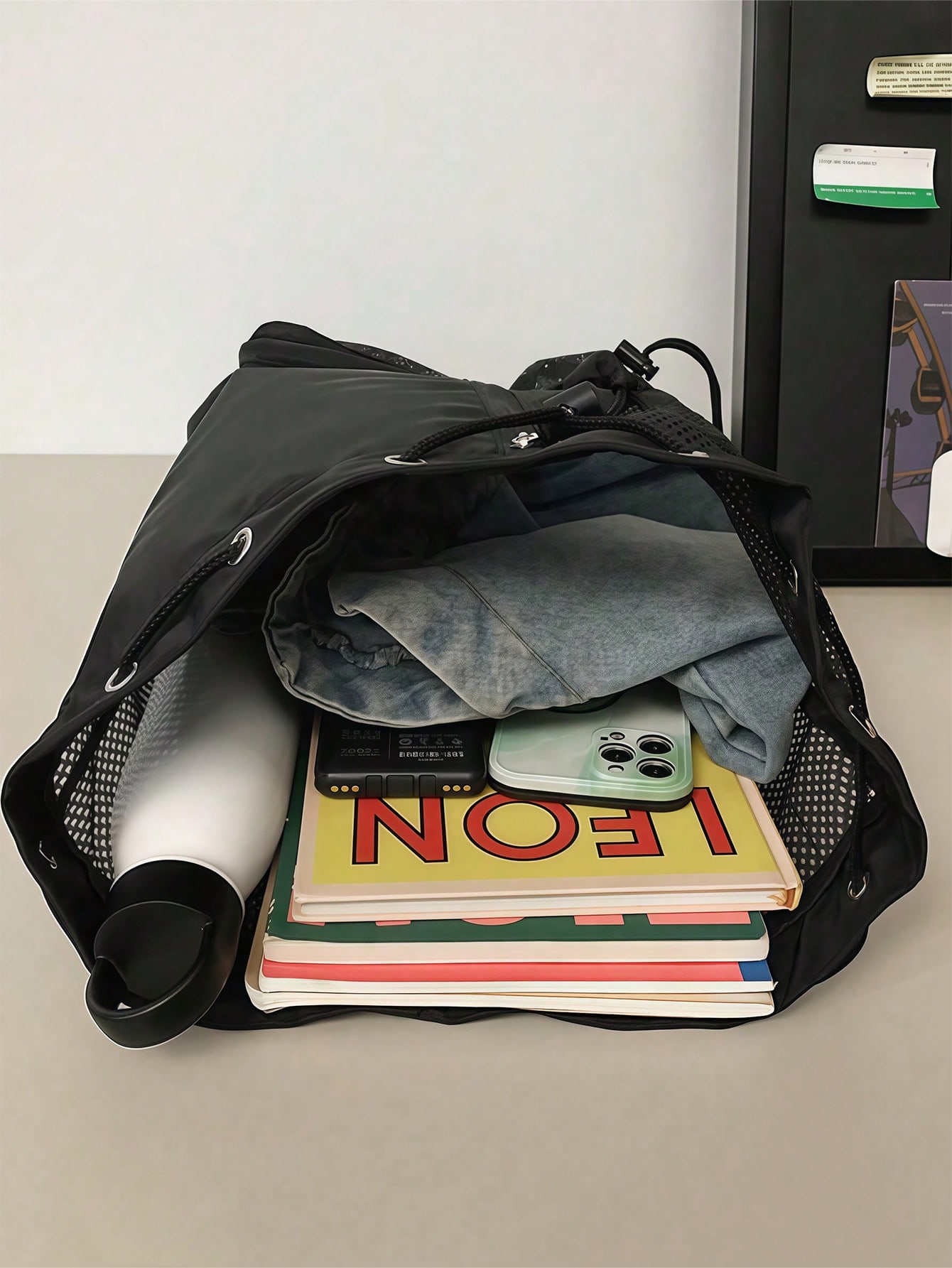Mesh Drawstring Backpack With  - Sports Equipment In School บทวิจารณ์และราคา