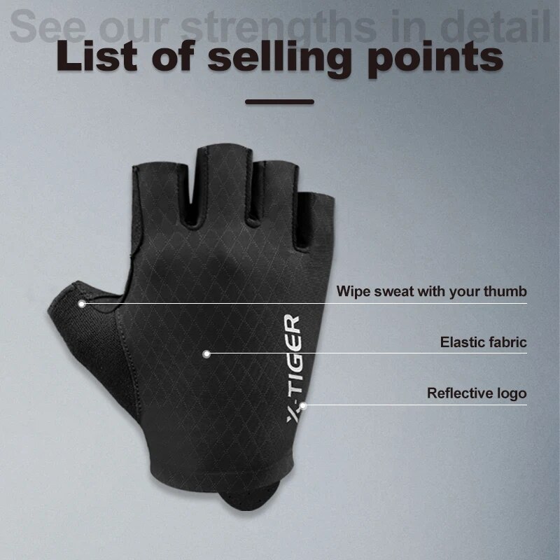 X-TIGER Cycling Gloves Half Fi - Xin Sports Equipment บทวิจารณ์และราคา